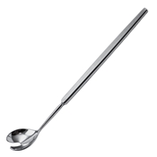 Wells Enucleation Spoon Smooth And Flat Handle With Polished Finish 21mm Wide Curved Spoon With 5mm X 10mm Notch Overall Length of 5 3/4" (145mm) 